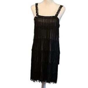 Shimmering Roaring 20s Black Tiered Fringe Flapper Halloween Party!